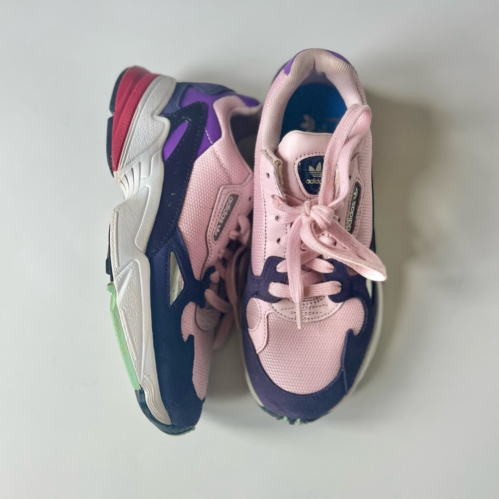 Adidas Falcon Clear Pink Legend Purple athletic shoe sneakers - Picture 2 of 11